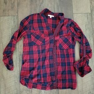 Skies Are Blue plaid flannel, size S, VGUC